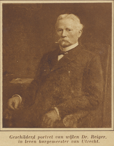 871851 Portret van dr. B. Reiger (1845-1908), burgemeester van Utrecht tussen 1891 en 1908.
